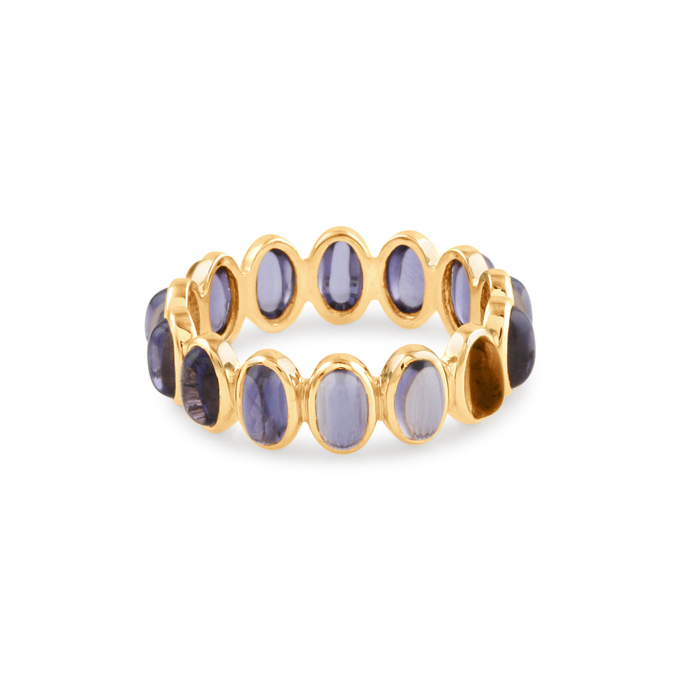 Iolite Oval Ring In 18K Yellow Gold