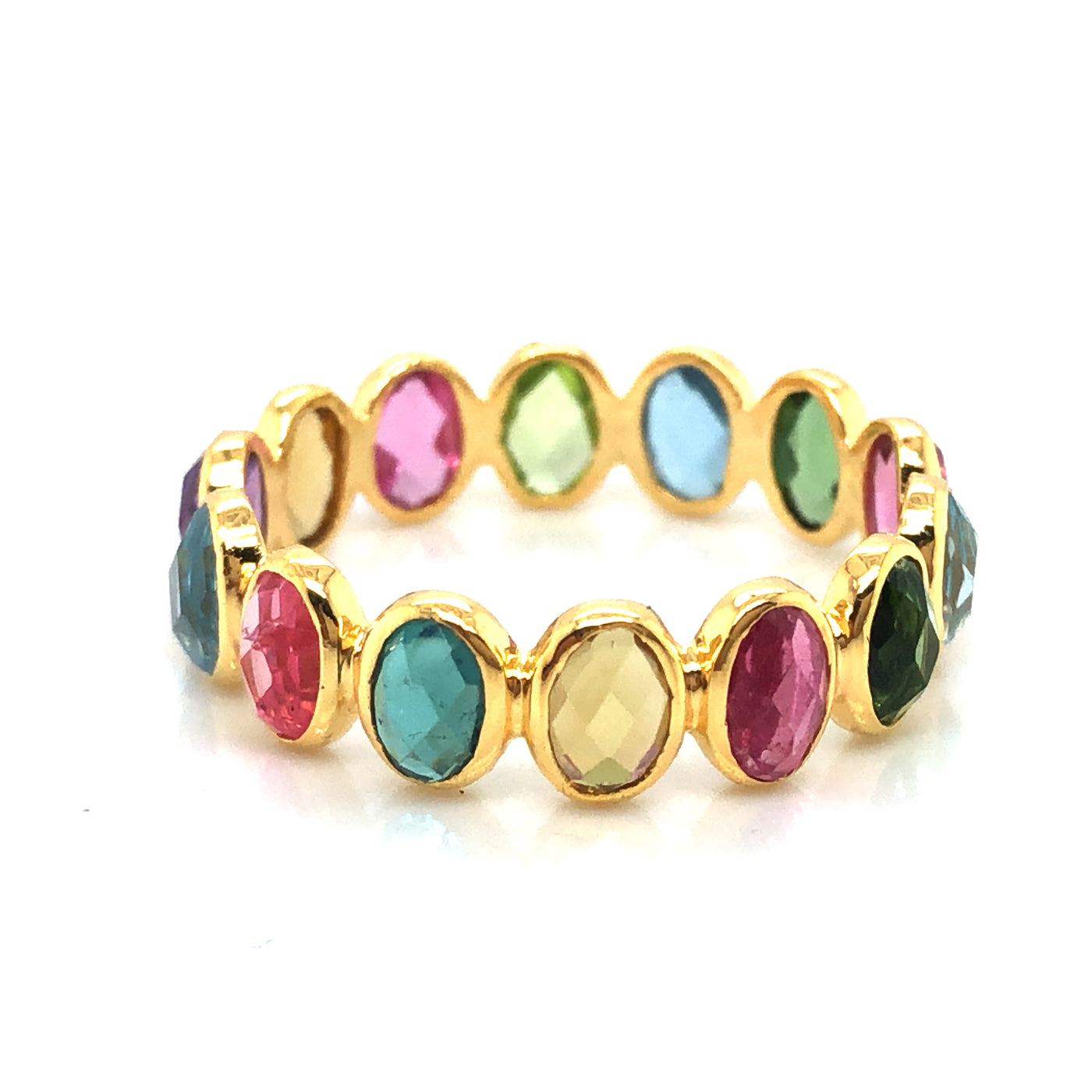 Gemstone Oval Ring In 18K Yellow Gold