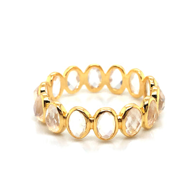 Gemstone Oval Ring In 18K Yellow Gold