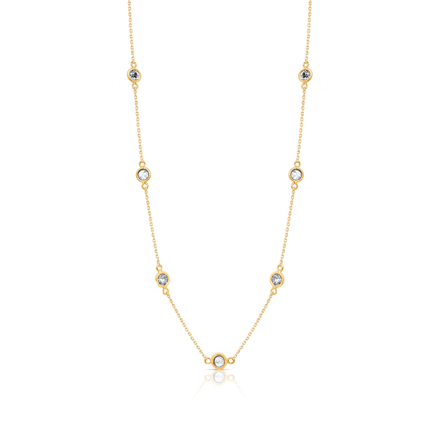 18K Yellow Gold Diamond Necklace by Tresor Collection