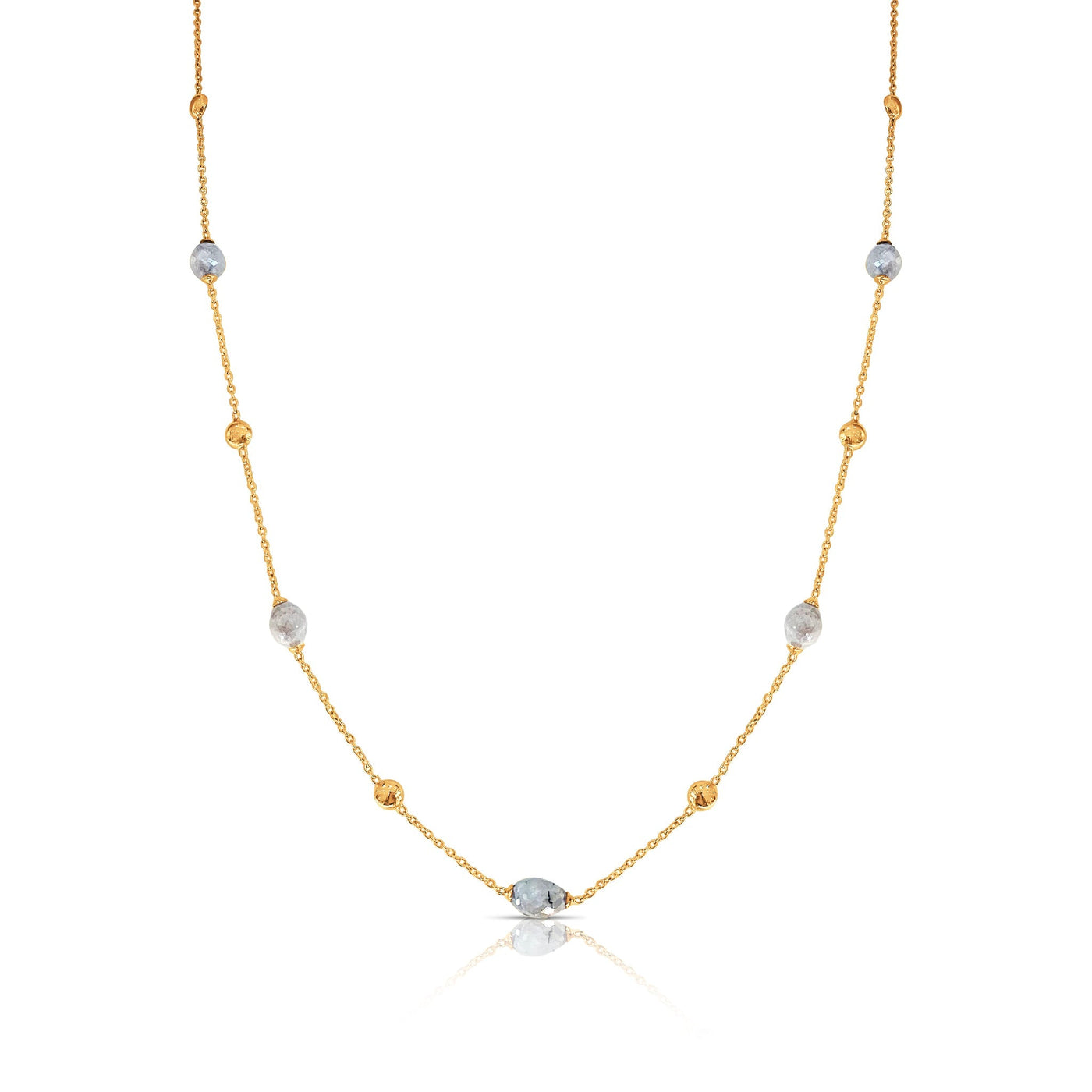 18K Yellow Gold Baroque Diamond Necklace by Tresor Collection