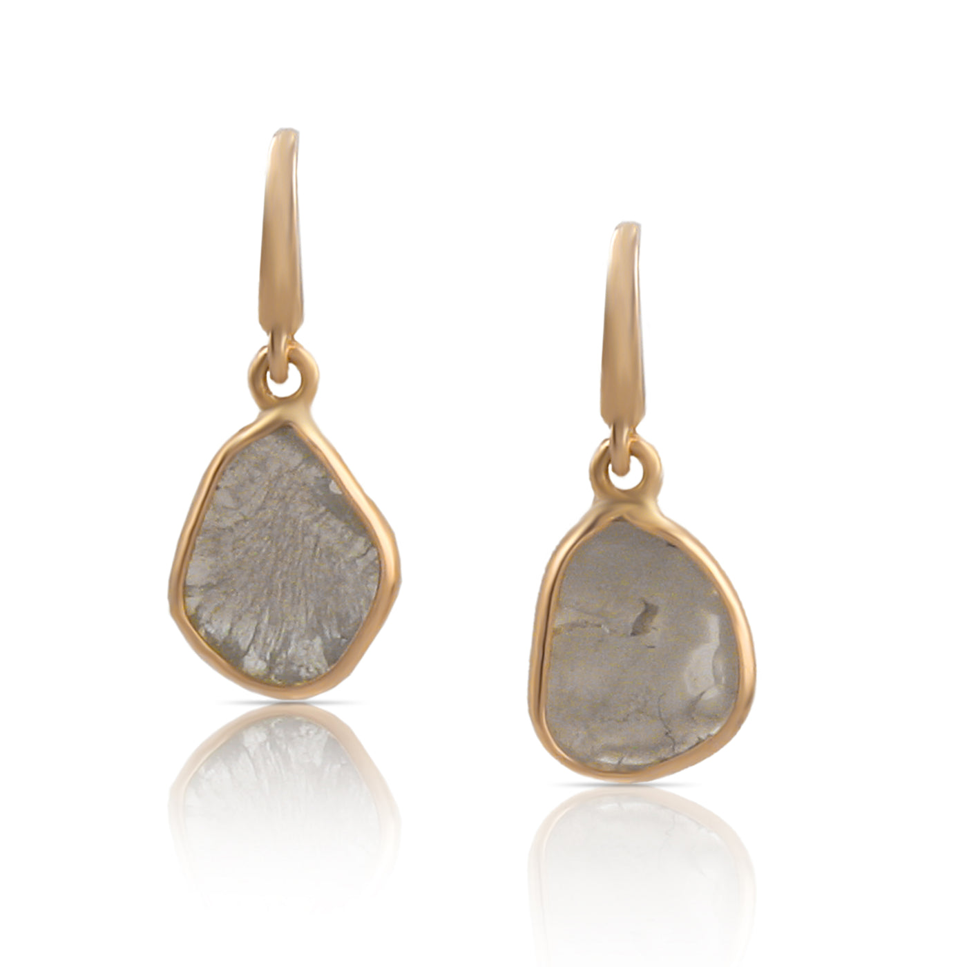 Diamond Slice Earring In 18K Yellow Gold