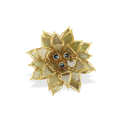 18K gold Blue Diamond & Diamond Slice ring – luxury handcrafted jewelry