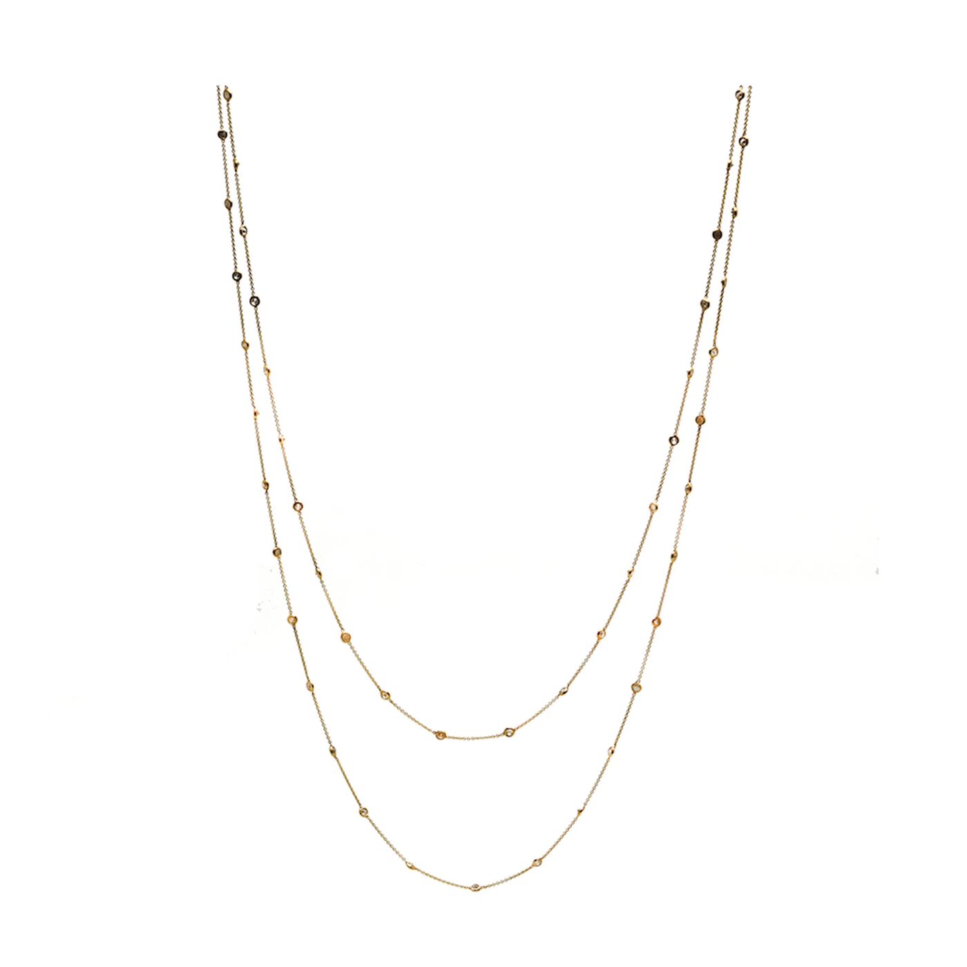 18K Gold yellow diamond necklace – Tresor Organica Collection