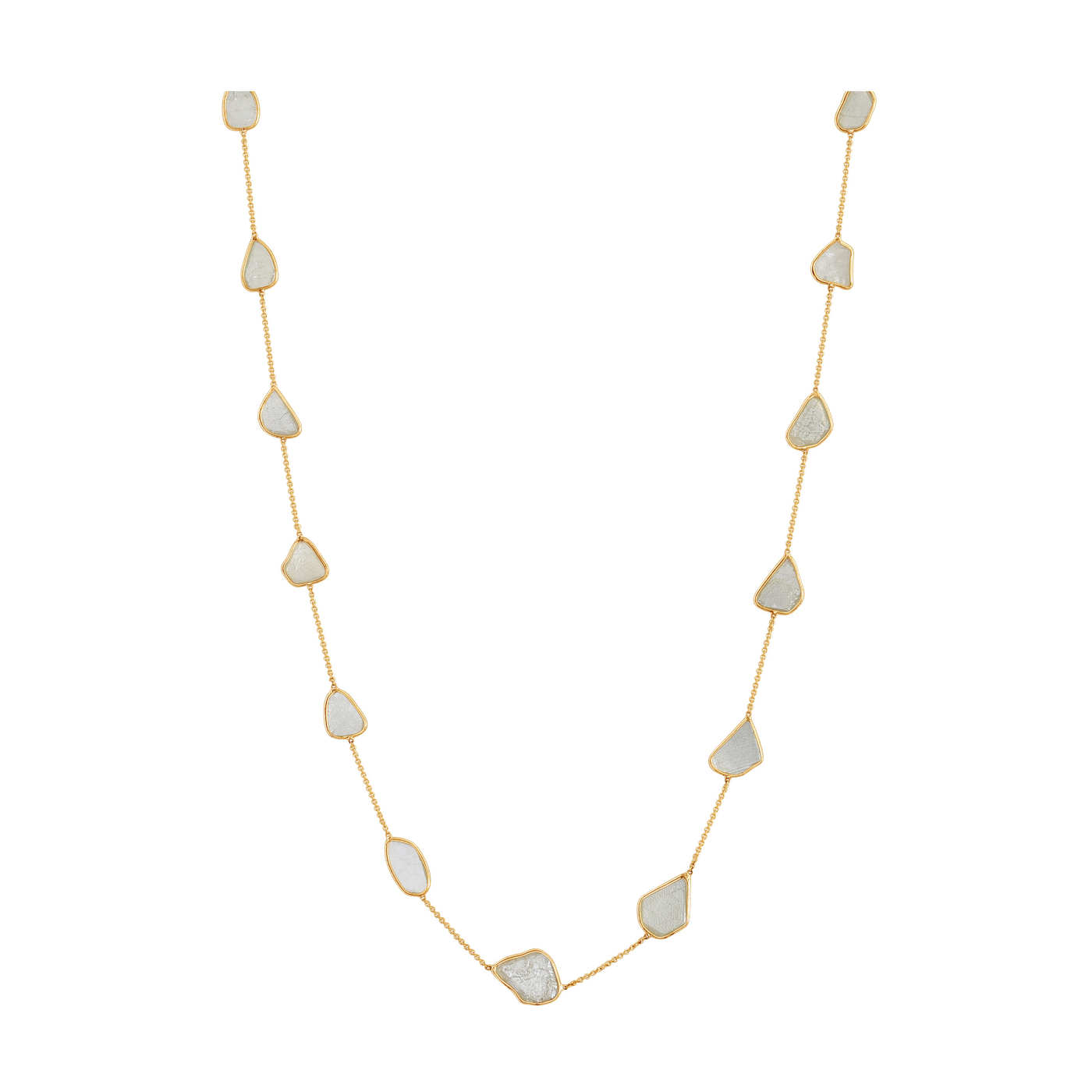 Diamond Slice U/S Necklace In 18K Yellow Gold