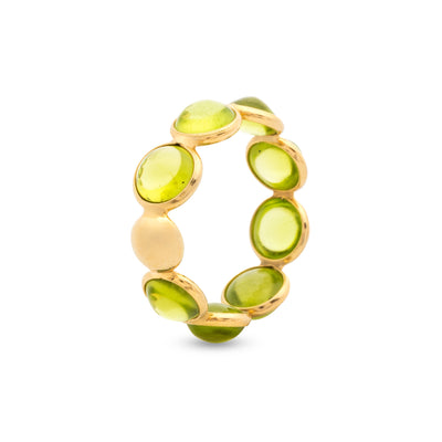 Peridot Round Ring In 18K Yellow Gold