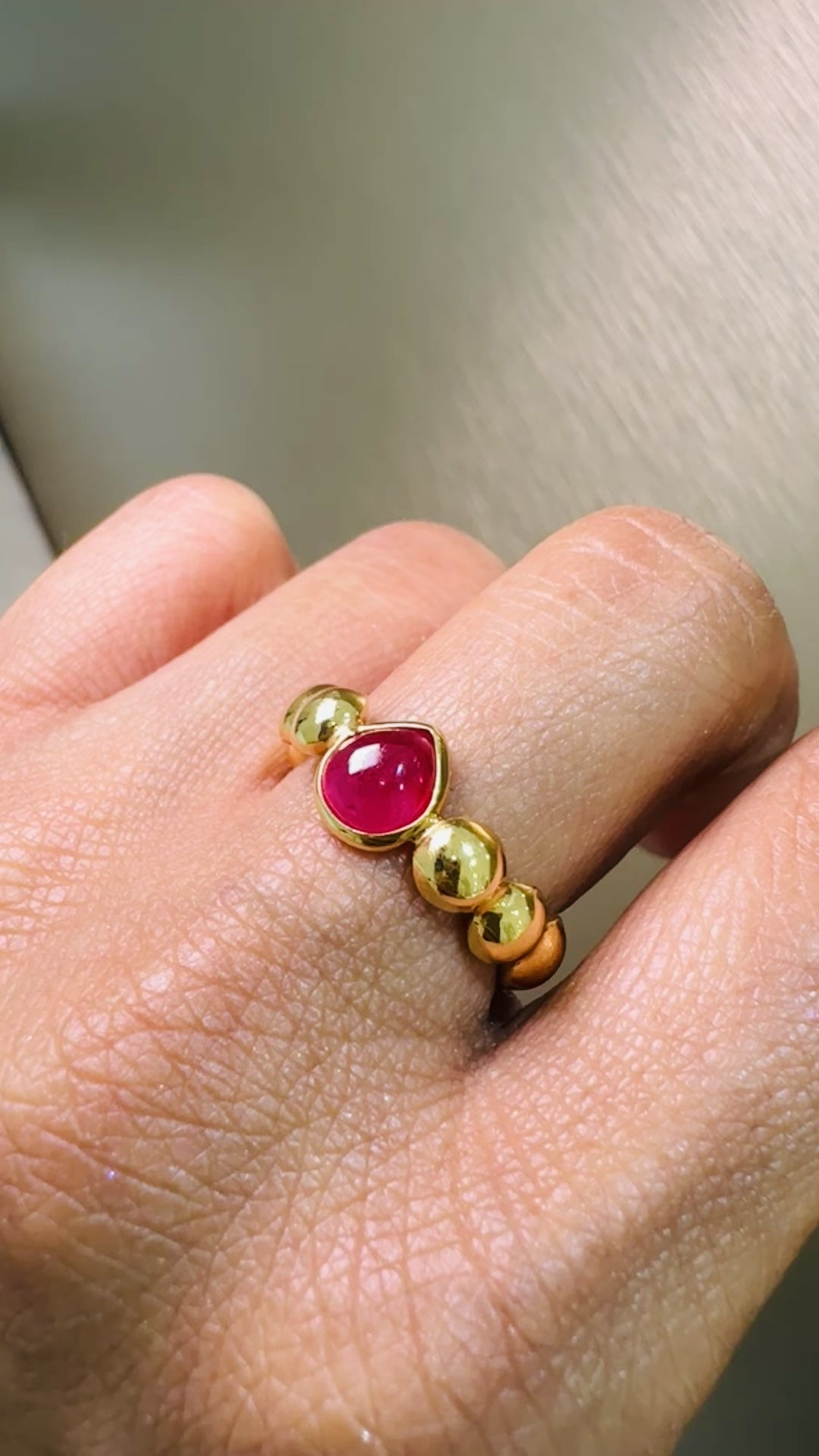 Ruby Round Ring In 18K Yellow Gold