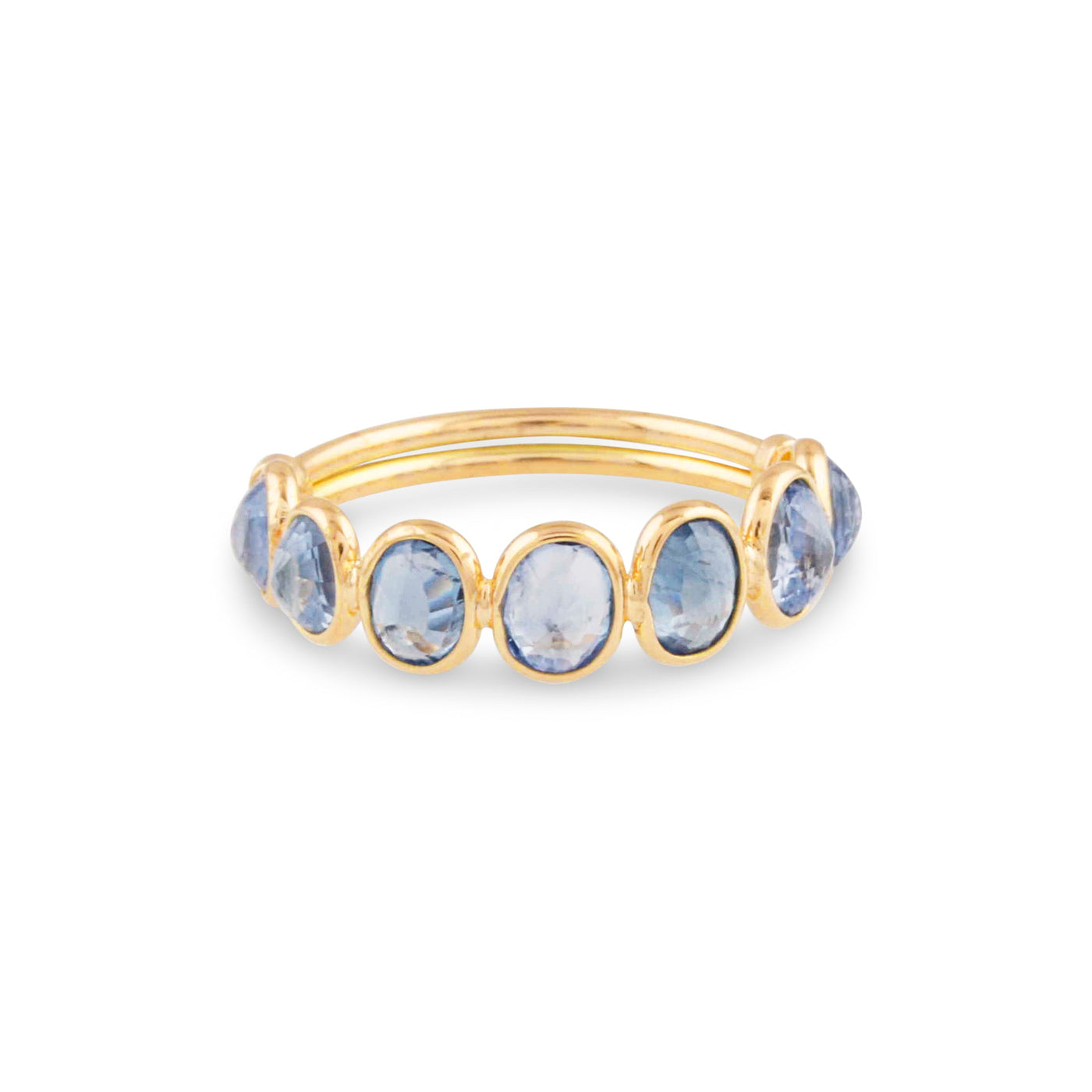 Blue Sapphire Oval Ring In 18K Yellow Gold